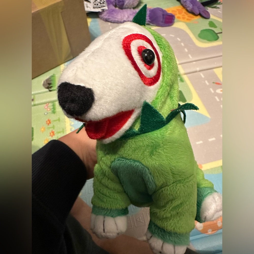 2012 Target Bullseye Dog Dinosaur Plush Green 7” Halloween Costume - Picture 3 of 10